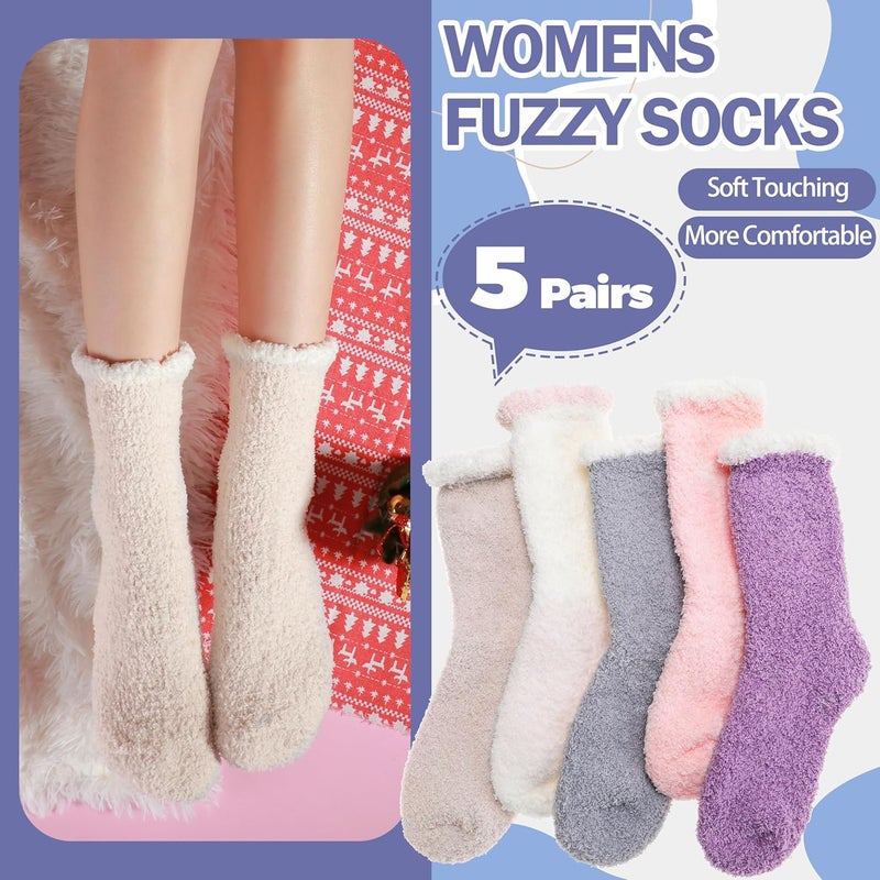 ANTSANG Womens Fuzzy Socks Fluffy Slipper Cozy Cabin Winter Soft Fleece Warm Comfy Thick Christmas Gift Socks - Image 2